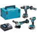 Makita DLX3155TJ Akkus szett DDF486+DTD153+DGA504 Li-ion LXT (2x5,0Ah+DC18RC+MAKPAC)