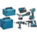 Makita DLX4104TJ1 Combo Set DGA513+DHR243+DHP481+DTD153 Li-ion LXT 18V