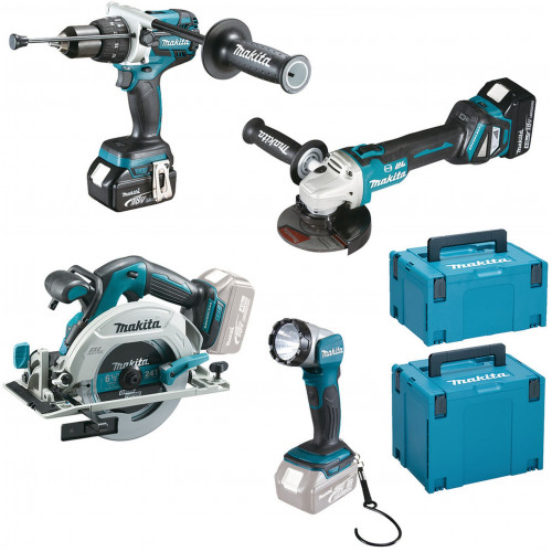 Makita DLX4106TJ készlet DHP481 + DGA513 + DHS680 + DML802 + 2x5,0 Ah + 2xMakpac