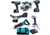 Makita DLX6076T Akkus gépszett DHP458Z+DGA504Z+DJR181Z+DHS680+DTD146Z (18V/3x5,0AH+DC18RC)