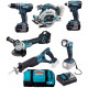 Makita DLX6076T Akkus gépszett DHP458Z+DGA504Z+DJR181Z+DHS680+DTD146Z (18V/3x5,0AH+DC18RC)