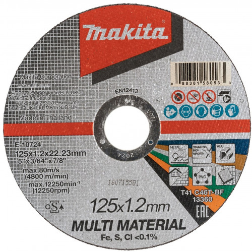 Makita E-10724 Multi Material Vágókorong 125x1,2x22,23mm