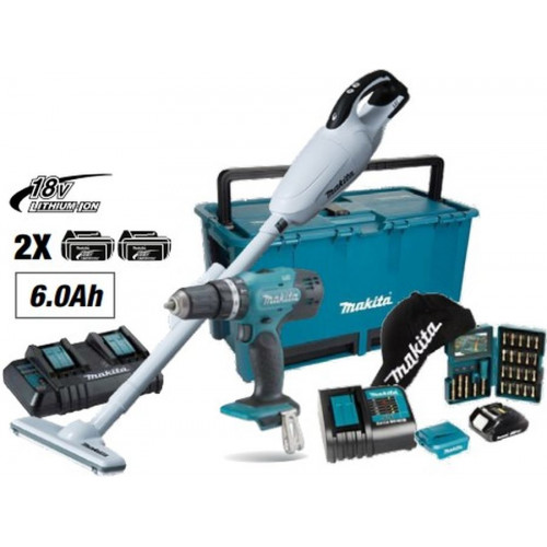 Makita HF2108-3 Akkus ütvefúró-csavarbehajtó DHP453ZX11DCL181FZWX+2xAkkus 18V/6Ah+ DC18SH
