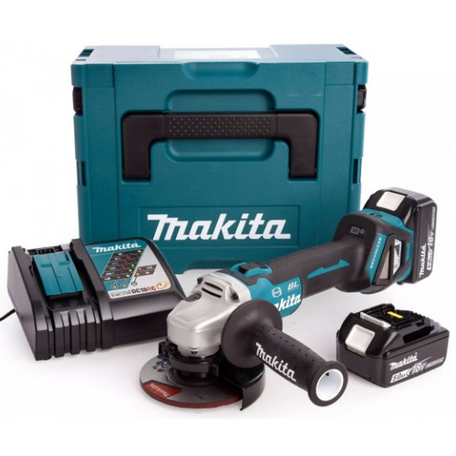 Makita DGA513RTJ Akkus sarokcsiszoló 125mm, 125mm, Li-ion (2x5,0Ah/18V) Makpac