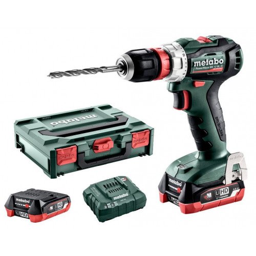 Metabo PowerMaxx BS 12 BL Q Akkus fúró-csavarozó (12V/2x4,0Ah/45Nm) MetaBOX 601039800