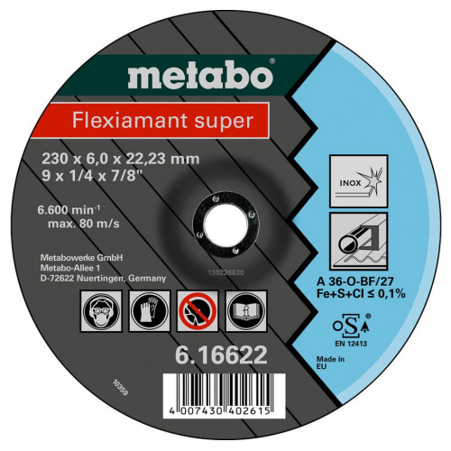 Metabo Flexiamant Super Csiszolókorong Inox 150x6,0x22,23mm SF 27 616604000