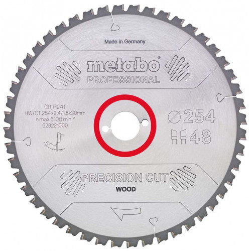 Metabo 628056000 "Precision cut wood - professional" Körfűrészlap 315x30, z48 wz 15°