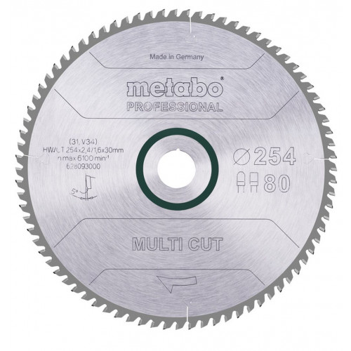 Metabo Multi Cut Professional Körfűrészlap (254x30mm/Z80/FZ/TZ/5°) 628093000