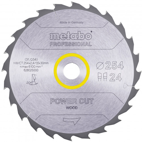 Metabo Precision Cut Wood Professional Körfűrészlap (254x30mm/Z24/WZ/20°) 628025000