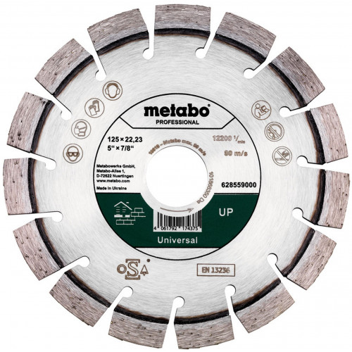 Metabo Gyémánttárcsa 125x22,23mm Universal professiona 628559000