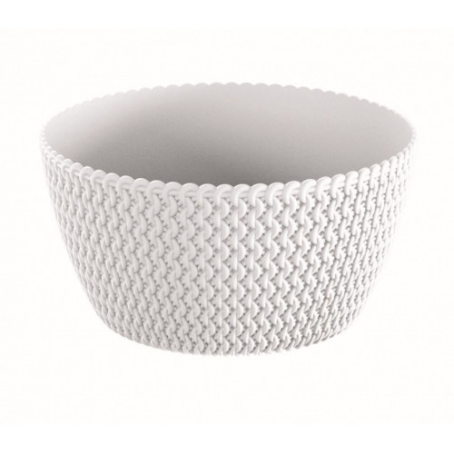 PROSPERPLAST SPLOFY LOW virágcserép, 3,8L, fehér DSPM240-S449