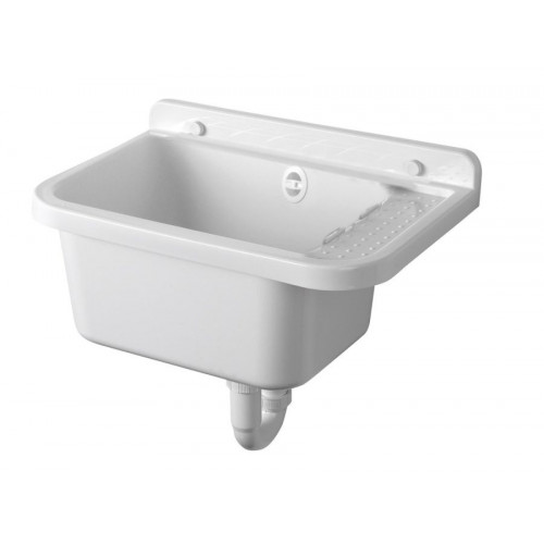 AQUALINE fali kiöntő rakodó felülettel, szifonnal, 50 x 34 cm, PVC, fehér PI5050 AQUALINE fali kiöntő rakodó felülettel, szifonnal, 50 x 34 cm, PVC, fehér PI5050