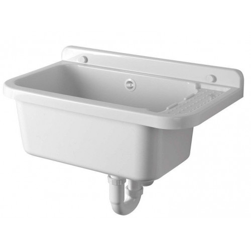 AQUALINE fali kiöntő, szifonnal, 60 x 34 cm, PVC, fehér PI5060 AQUALINE fali kiöntő, szifonnal, 60 x 34 cm, PVC, fehér PI5060
