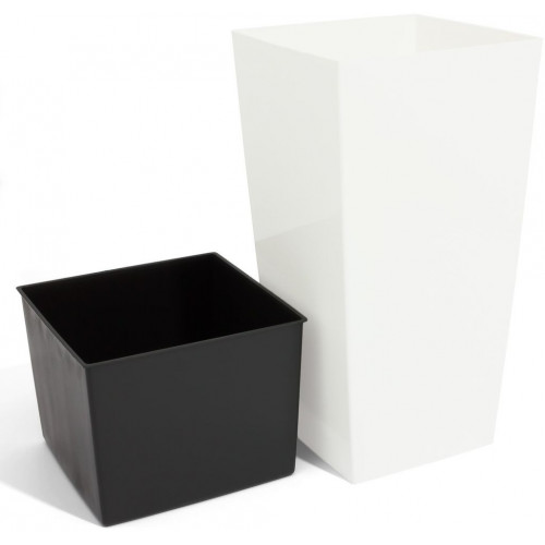 PROSPERPLAST URBI SQUARE P virágcserép, 2/4L, fehér DURS140P-S449