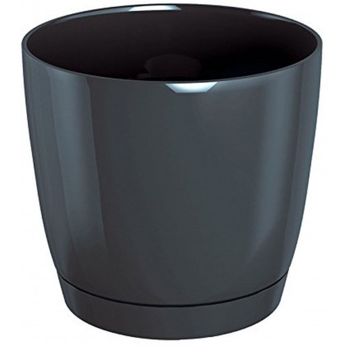 Prosperplast COUBI ROUND P kaspó alátéttel, 0.8 L fényes- grafit DUOP120 Prosperplast COUBI ROUND P kaspó alátéttel, 0.8 L fényes- grafit DUOP120