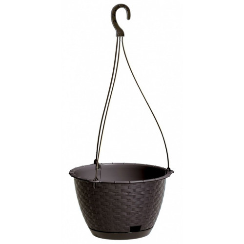 PROSPERPLAST RATOLLA ROUND W függő virágcserép, 3,4L, umbra DRLW215-440U