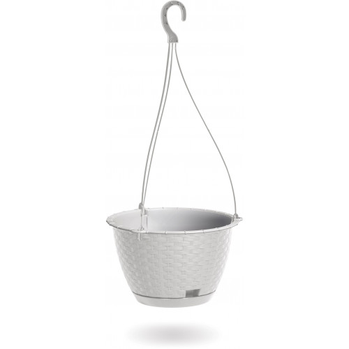 PROSPERPLAST RATOLLA ROUND W függő virágcserép, 3,4L, fehér DRLW215-S449