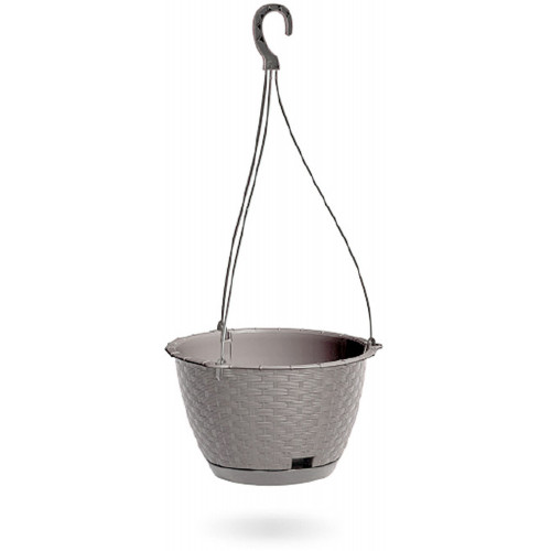 PROSPERPLAST RATOLLA ROUND W függő virágcserép, 3,4L, mokka DRLW215-7529U