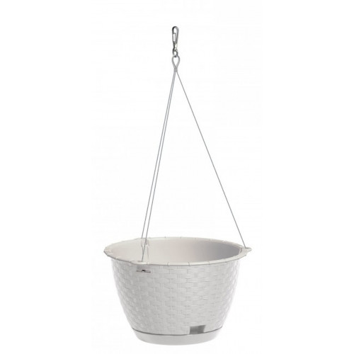 PROSPERPLAST RATOLLA ROUND W függő virágcserép, 3,4L, fehér DRLW215S-S449