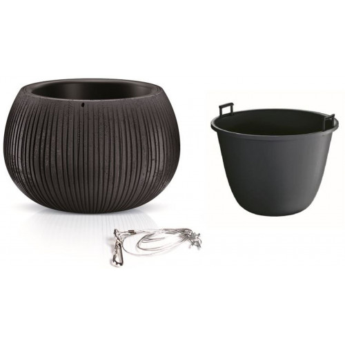 PROSPERPLAST BETON BOWL WS műanyag virágcserép, 23,8 cm, fekete DKB240WS-B411 PROSPERPLAST BETON BOWL WS műanyag virágcserép, 23,8 cm, fekete DKB240WS-B411