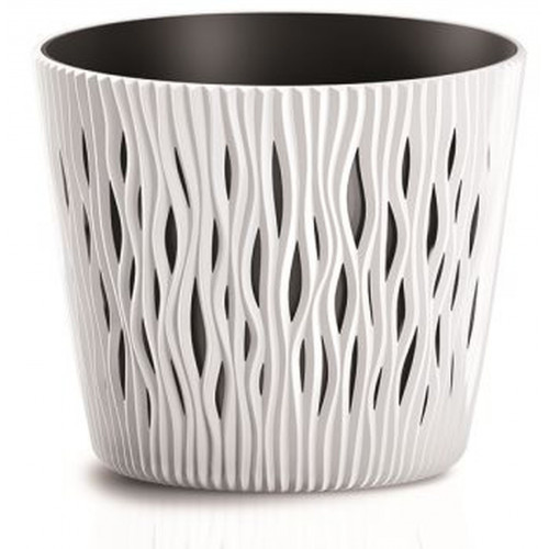 PROSPERPLAST SANDY ROUND virágcserép, 1,7L, fehér DSR160-S449