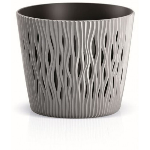 PROSPERPLAST SANDY ROUND virágcserép, 5L, szürke DSR220-405U