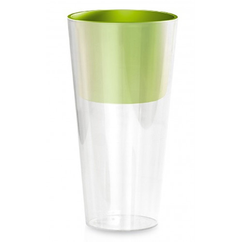 PROSPERPLAST TUBUS SLIM PW virágcserép, 4/8L, átlátszó/lime DTUS200PW-389U