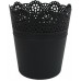 Prosperplast LACE csipke mintás kaspó, 16 cm fekete DLAC160