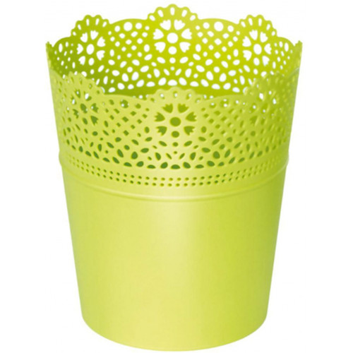 PROSPERPLAST LACE virágcserép, 16 cm, lime DLAC160-389U