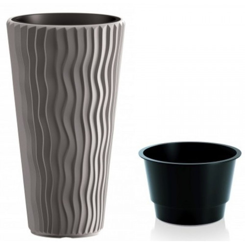 PROSPERPLAST SANDY SLIM virágcserép, 8/22L, szürke DPSP300-405U