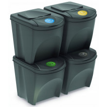 Prosperplast SORTIBOX kosár hulladék szegregálásához 4x25l, szürkés IKWB25S4