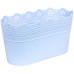 Prosperplast LACE csipkézett virágláda, 28,5 x 13,5 cm világoskék szín DLAC285