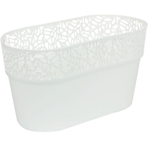 Prosperplast NATURO csipkézett virágláda, 27,5 cm fehér szín DNAT275 Prosperplast NATURO csipkézett virágláda, 27,5 cm fehér szín DNAT275