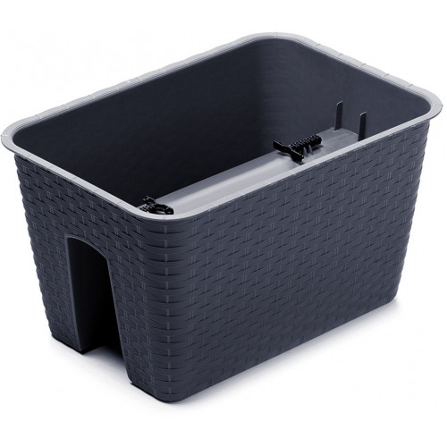 PROSPERPLAST RATOLLA RAILING SQUARE virágcserép, 13L, antracit DRLB400-S433