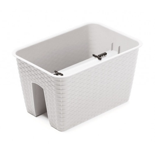PROSPERPLAST RATOLLA RAILING SQUARE virágcserép, 13L, fehér DRLB400-S449