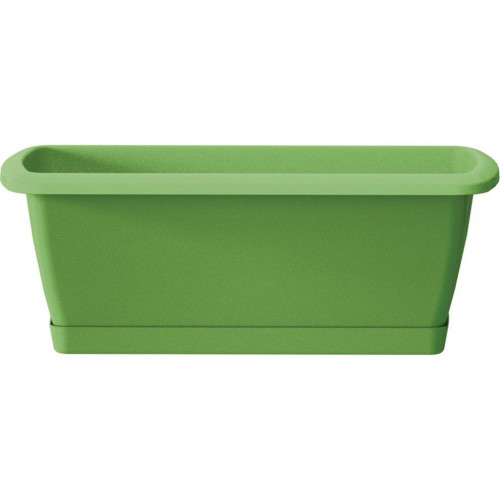 PROSPERPLAST RESPANA SET virágláda alátéttel, 49 x 18,4 x 14,5 cm, oliva ISE500P-370U
