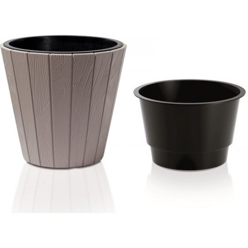 PROSPERPLAST WOODE virágcserép, 48,8 x 45,7 cm, mokka DBWO490-7529