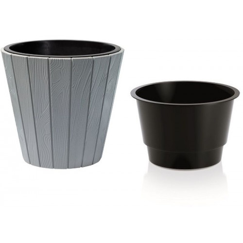 PROSPERPLAST WOODE virágcserép, 48,8 x 45,7 cm, szürke DBWO490-405U
