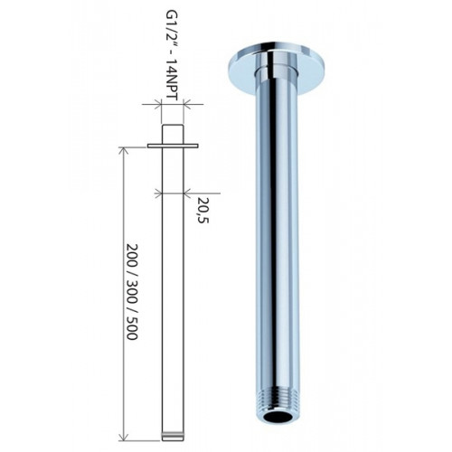 VÉGKIÁRUSÍTÁS RAVAK 704.00 mennyezeti kar, 30 cm X07P179