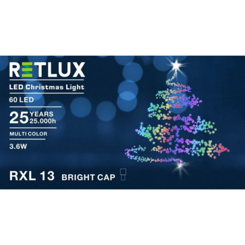 RETLUX RXL 13 karácsonyi fényfüzér, színes, 60 LED 50001452