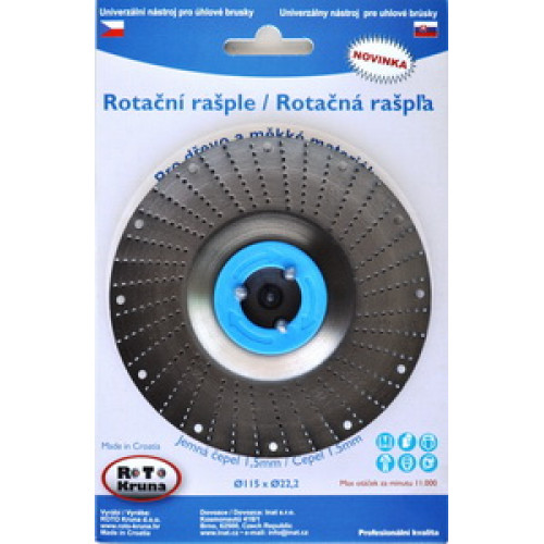 ROTO rotációs ráspoly, 125 x 22,2 mm, 1,5 mm-es finom pengével ROTO12515