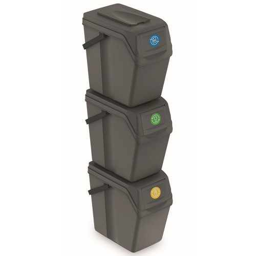 Prosperplast SORTIBOX II Szemetes kukák 3x25l, szürkés ISWB25S3