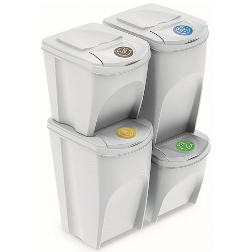 Prosperplast SORTIBOX kosár hulladék szegregálásához, 2x25l, 2x35l, fehér IKWBMS4