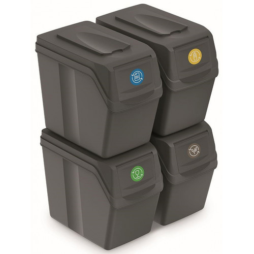 Prosperplast SORTIBOX I 4 darabos szelektív szemeteskészlet 20l, szürkés ISWB20S4 Prosperplast SORTIBOX I 4 darabos szelektív szemeteskészlet 20l, szürkés ISWB20S4