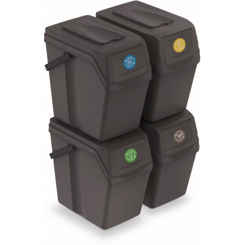 Prosperplast SORTIBOX II kosár hulladék szegregálásához 4x25l, antracit ISWB25S4 Prosperplast SORTIBOX II kosár hulladék szegregálásához 4x25l, antracit ISWB25S4