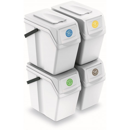 Prosperplast SORTIBOX II kosár hulladék szegregálásához 4x25l, fehér ISWB25S4 Prosperplast SORTIBOX II kosár hulladék szegregálásához 4x25l, fehér ISWB25S4