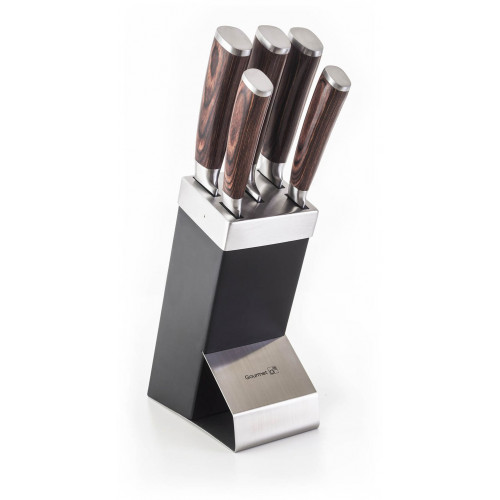 G21 Gourmet Dynamic 5 db-os késkészlet fekete rozsdamentes acél tartóval 60022163