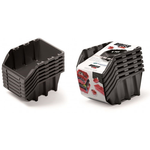 Kistenberg BINEER LONG SET tárolódoboz 249x158x213mm, 6db. fekete KBILS25