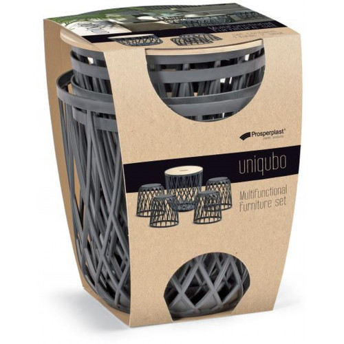 PROSPERPLAST UNIQUBO kerti szett, 5 db, szürke IKUBS5-405U PROSPERPLAST UNIQUBO kerti szett, 5 db, szürke IKUBS5-405U