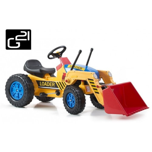G21 Classic lábbal hajtós traktor markolóval sárga/kék 690813 G21 Classic lábbal hajtós traktor markolóval sárga/kék 690813